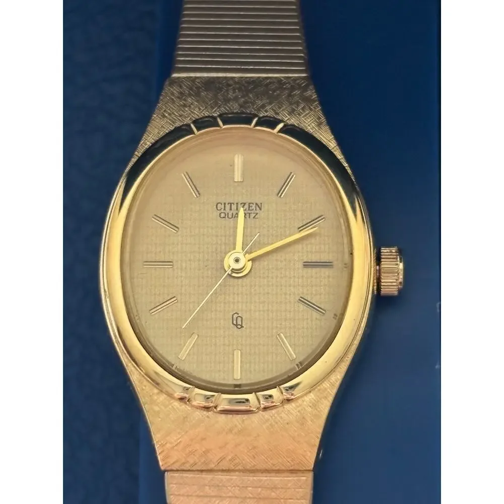 Rare Vintage Citizen CQ 6031-K13499 Gold Quartz Women Watch JAPAN New Old Stock